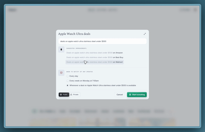 Private Scouts visibility toggle