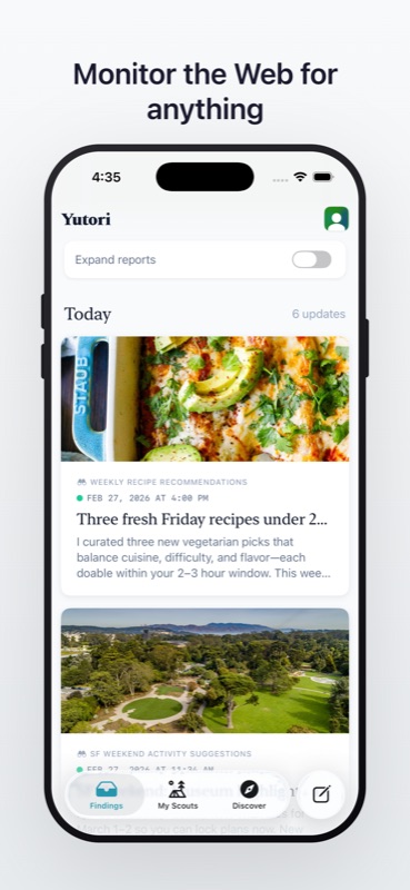 Scouts iOS — monitor the web for anything