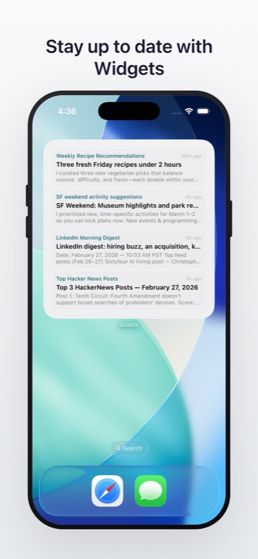 Scouts iOS — stay up to date with widgets
